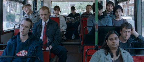 The zombie comedy Shaun of the Dead (2004) shows how people are disconnected from each other and their surroundings so much that they can hardly be distinguished from actual zombies.